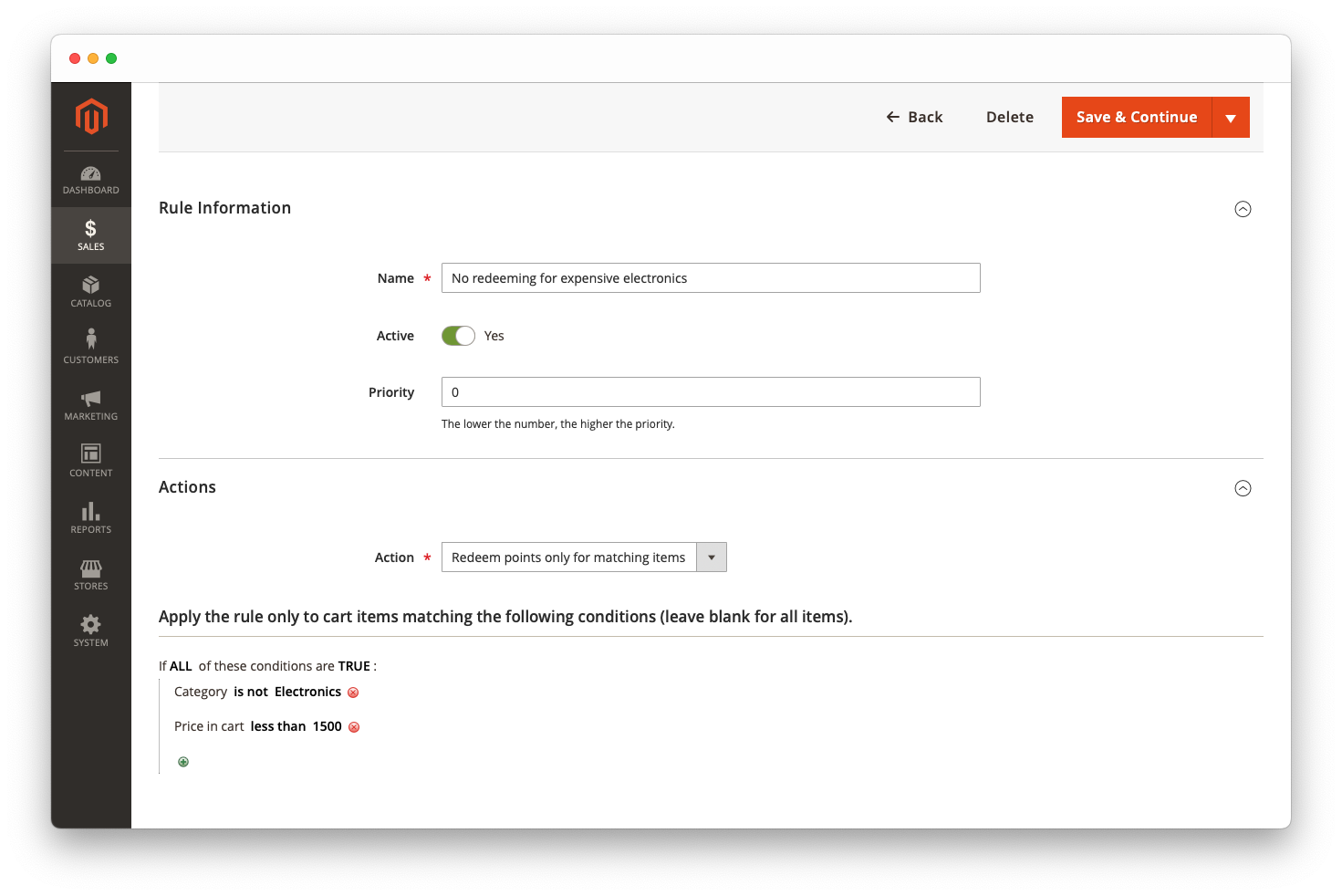 Configuration for Reward Points module